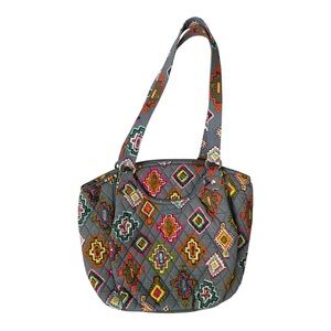 Vera Bradley Gray South Western Print Quilted Shoulder Bag purse